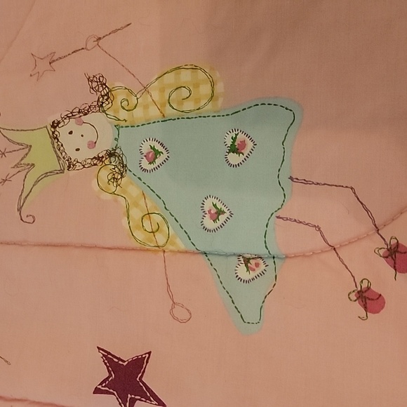 Laura Ashley pink hearts and roses / fairy princesses reversible twin  comforter - Picture 9 of 10